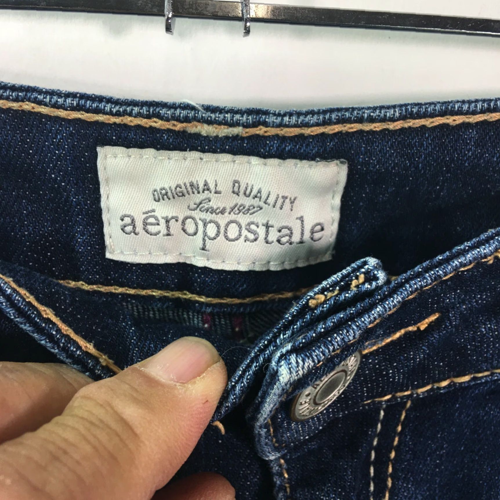 Vintage VINTAGE Aeropostale Jeans Crop Denim 30x18 Regular Slim Blue 90s City Womens Size 26" / US 2 / IT 38 - 7 Thumbnail