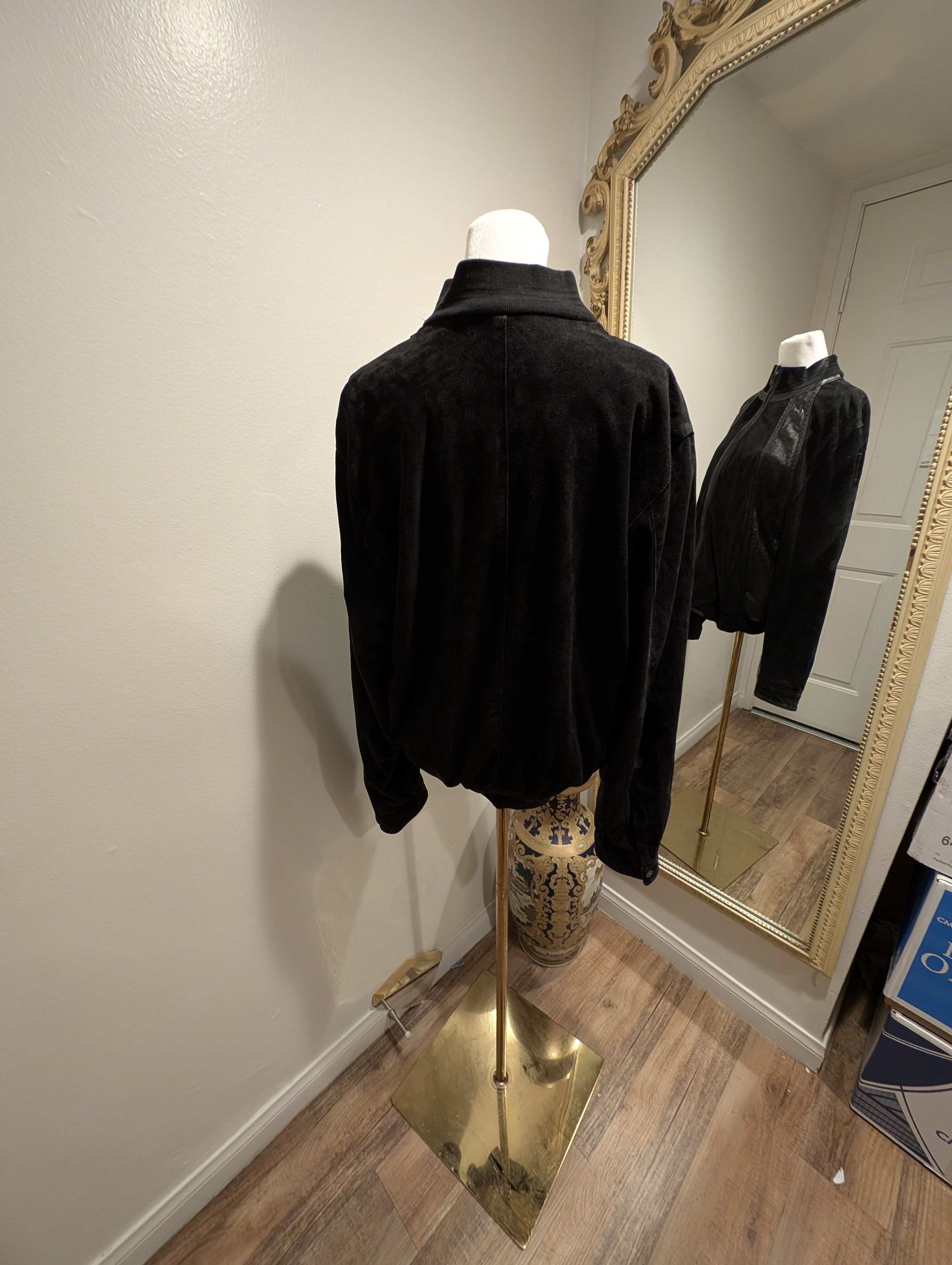 Other Archive UMBERTO BILANCIONI Ostrich Suede Black Jacket IT52 Size US L / EU 52-54 / 3 - 4 Thumbnail