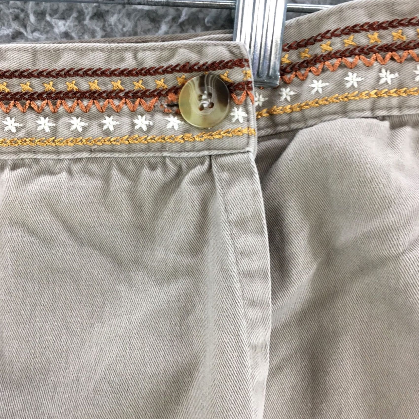 Vintage White Stag Skort Skirt Womens 11 Beige Cotton Zip Fly Button Casual Size 29" - 2 Thumbnail