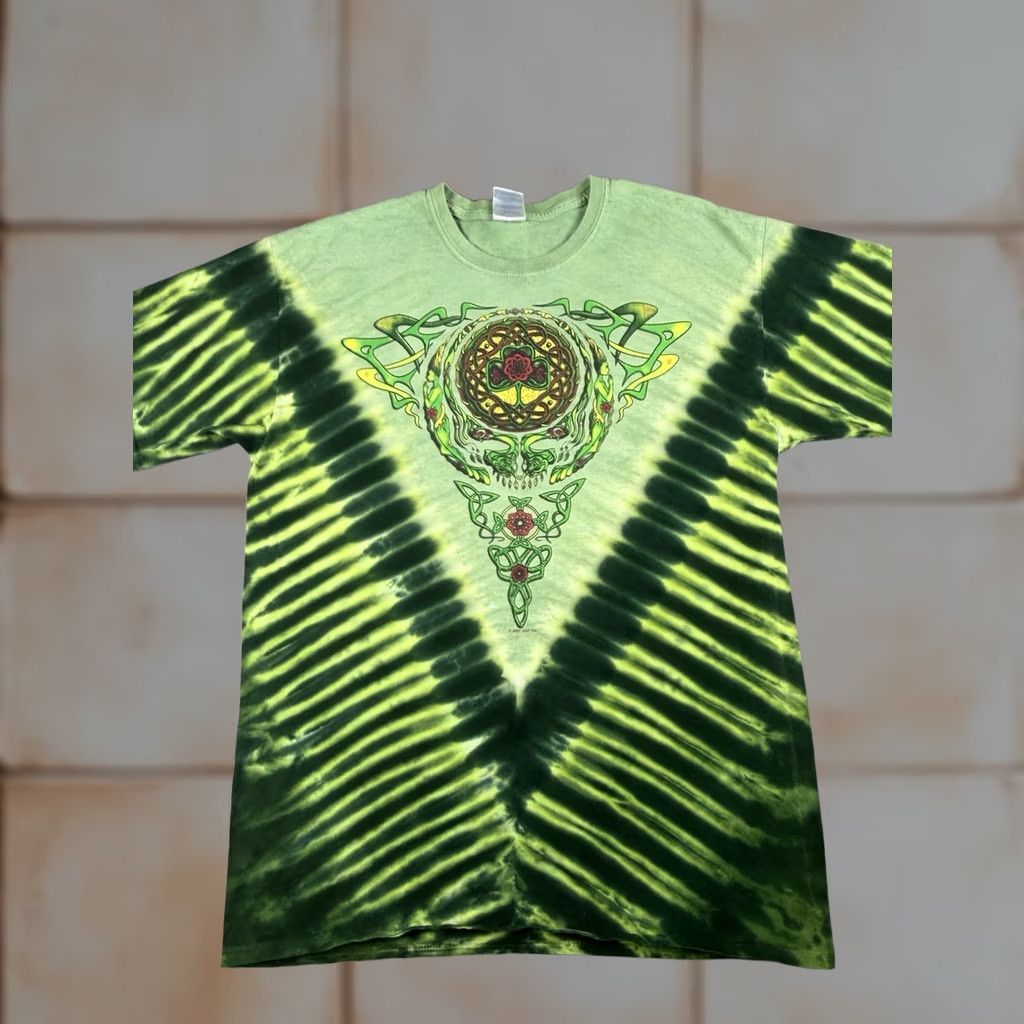 Gildan VINTAGE Grateful Dead T Shirt Size L Green Shamrock Celtic Tie Dye 2004 Gildan Men's Short Sleeve Crew Neck Graphic Print Regular Cotton Double-Sided Size US L / EU 52-54 / 3 - 1 Thumbnail