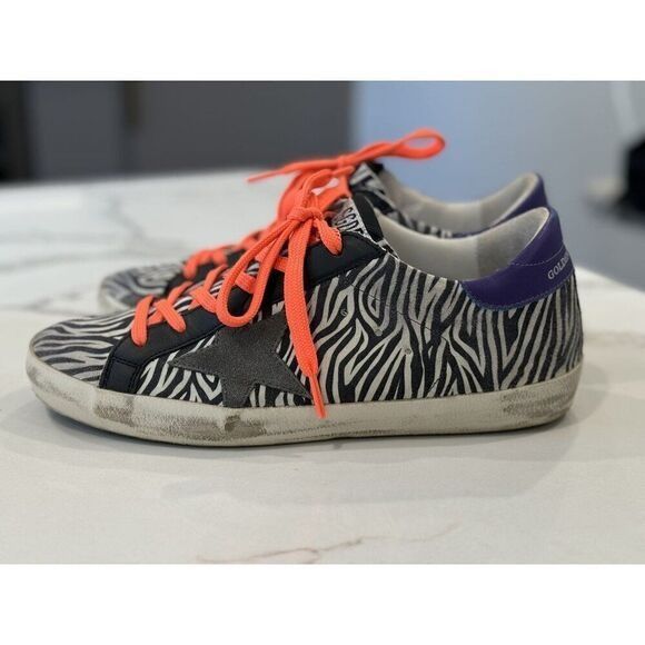 Golden Goose Golden Goose Superstar Zebra-Striped Sneakers Size 38 Size US 8 / IT 38 - 1 Thumbnail