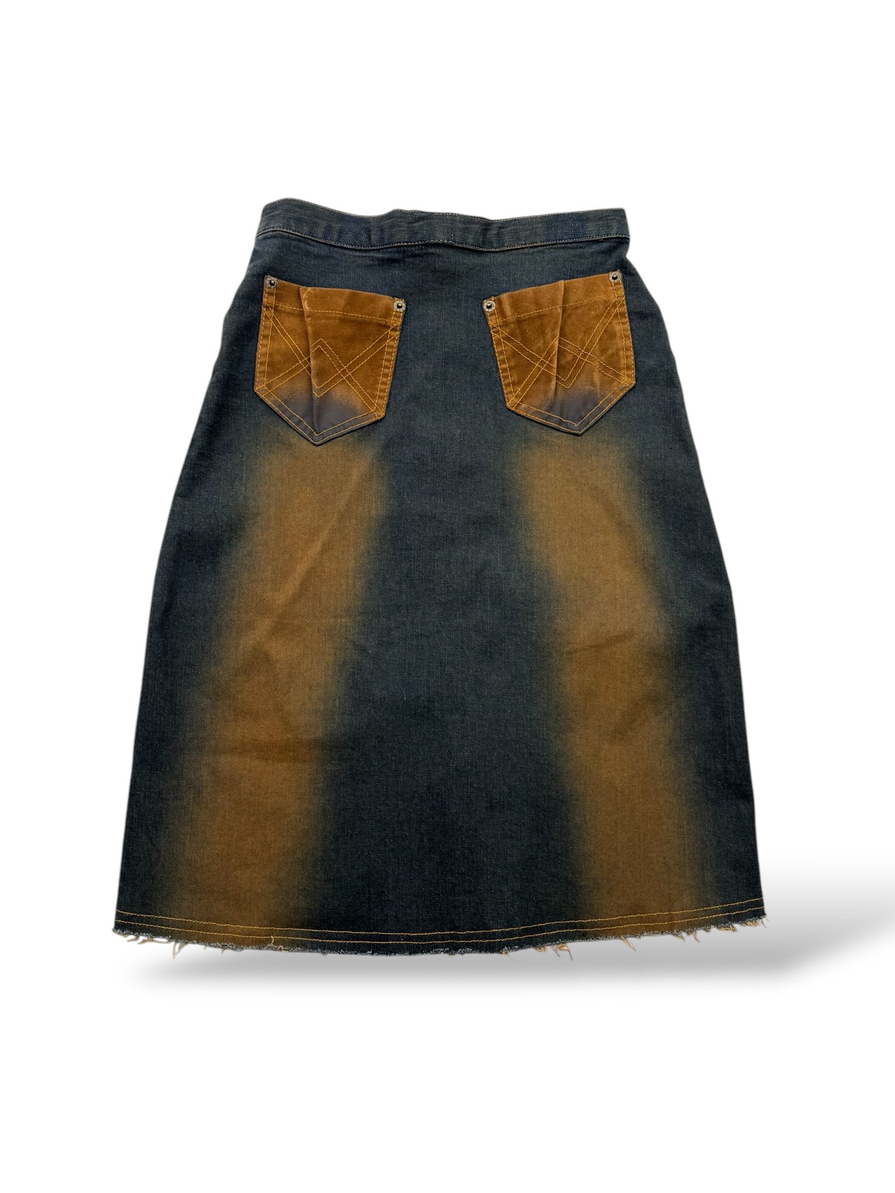 Japanese Brand Vintage Faded Midi Skirt W170(V9) Size 24" / US 00 / IT 34 - 3 Thumbnail