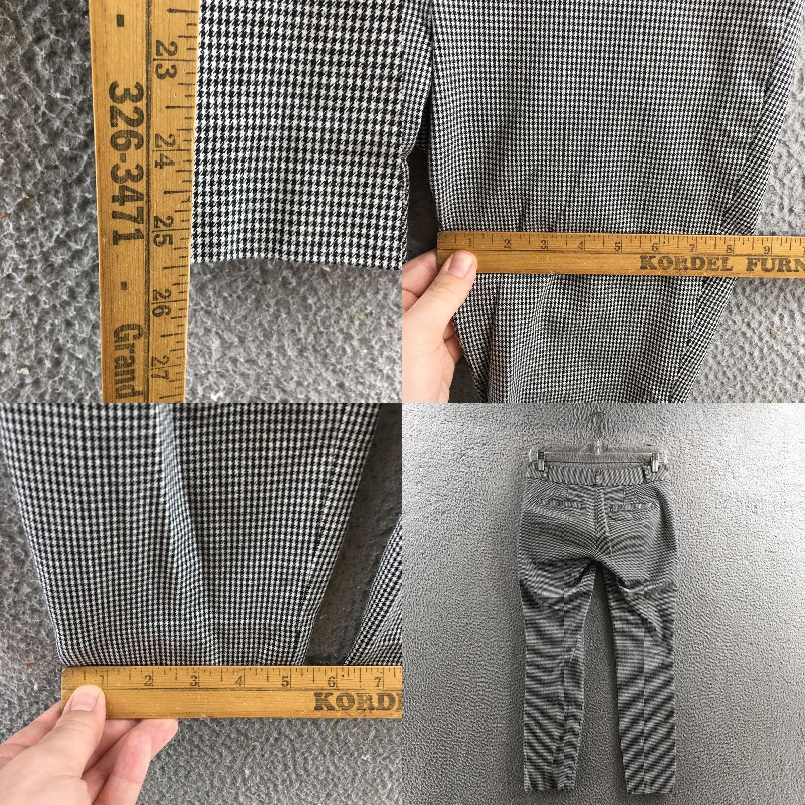 Banana Republic Banana Republic Sloan Dress Pants Womens 0 Black Houndstooth Low Rise Skinny Dress Pants Womens Black 0 Sloan Match Mens Womens Girls Size 25" / US 0 / IT 36 - 8 Thumbnail