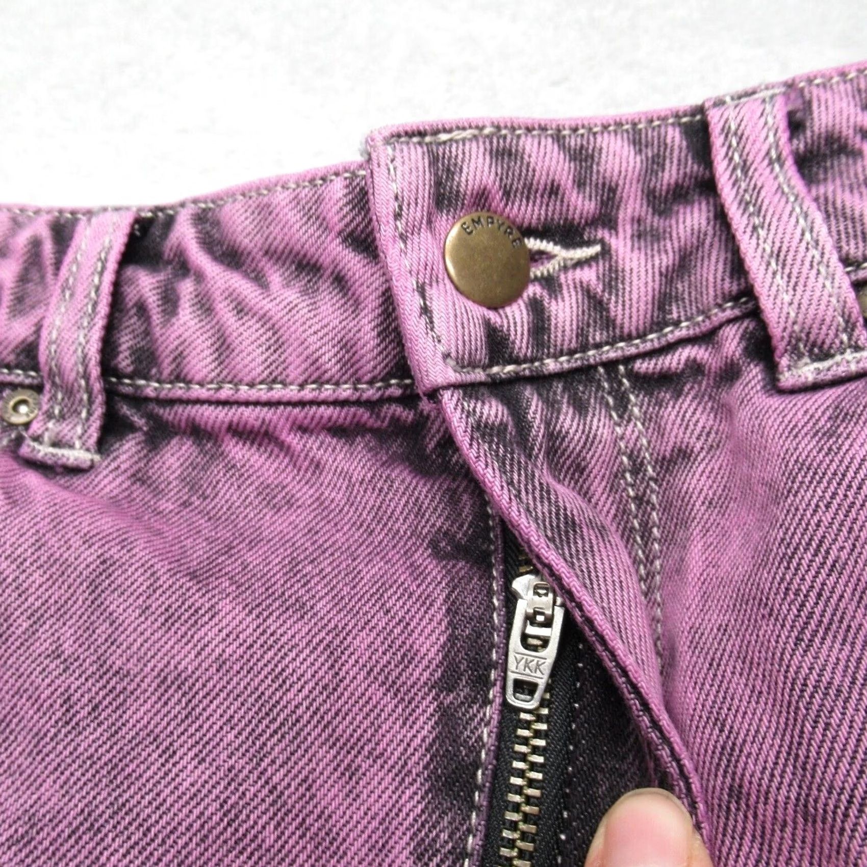 Empyre VINTAGE Empyre Jeans Womens 4 Purple Acid Wash Tori Wide Baggy Y2K Denim 28x31 Size 27" / US 4 / IT 40 - 6 Thumbnail