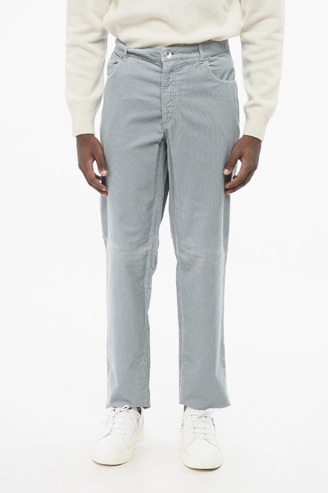 Brunello Cucinelli og1mm0725 5-Pocketed Corduroy Pant in Grey Size US 40 / EU 56 - 1 Thumbnail