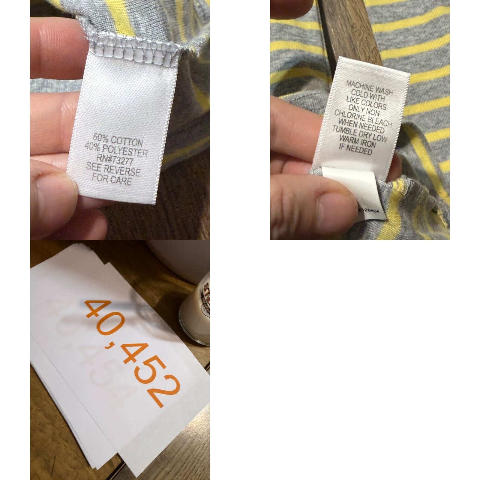 Croft & Barrow Croft & Barrow Shirt, Women's XL, Gray Yellow Striped Long Sleeve Shirt Size XL / US 12-14 / IT 48-50 - 8 Thumbnail