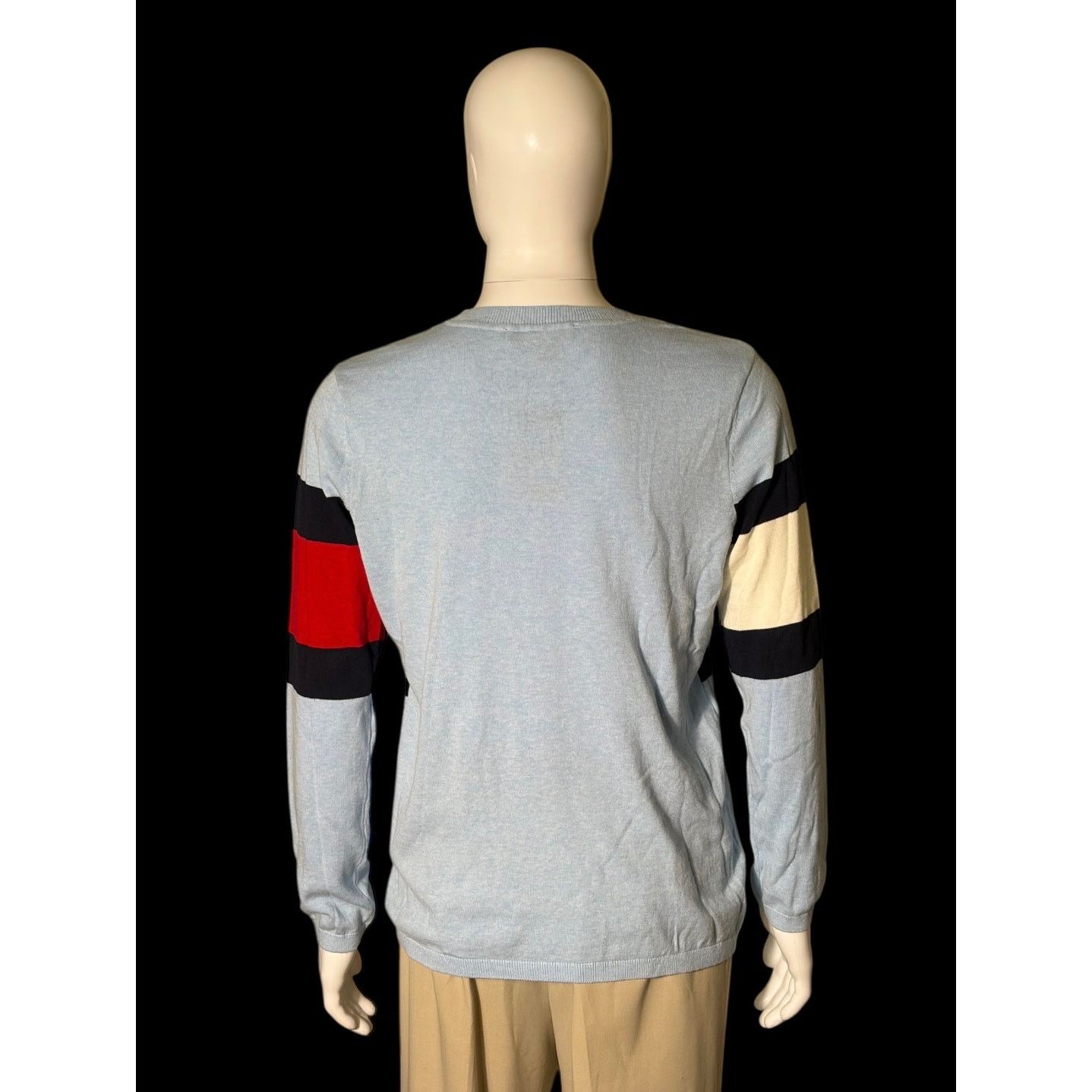 Tommy Hilfiger Tommy Hilfiger Flag Logo Light Blue Scoop Neck Sweater Size US L / EU 52-54 / 3 - 2 Thumbnail