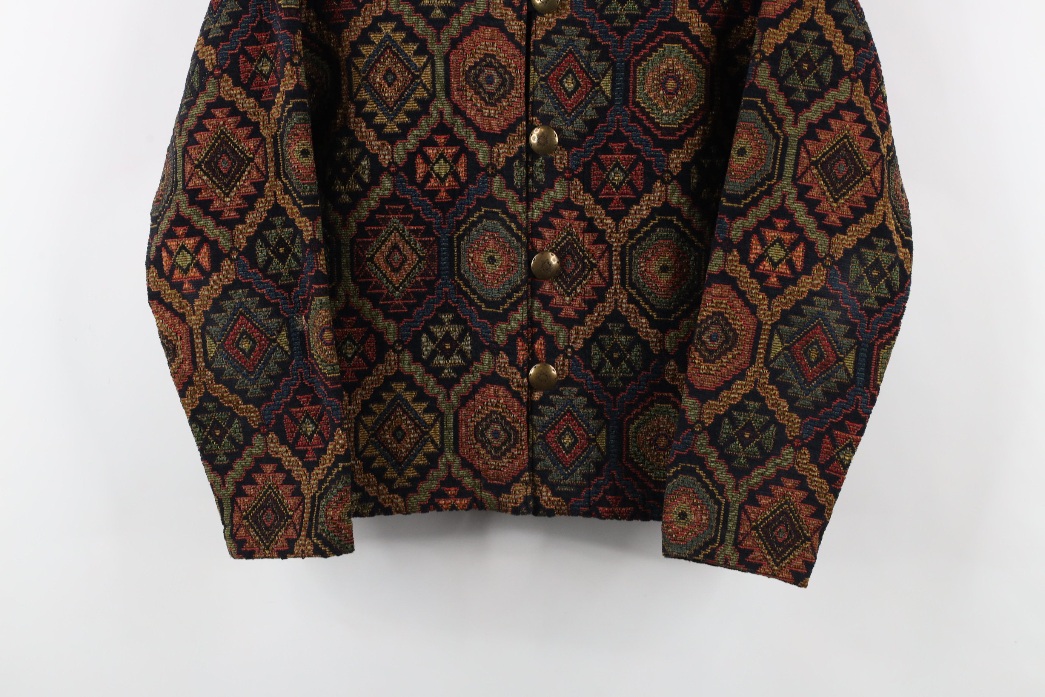 Vintage Vintage 90s Streetwear Southwestern Tapestry Button Jacket Size S / US 4 / IT 40 - 3 Thumbnail