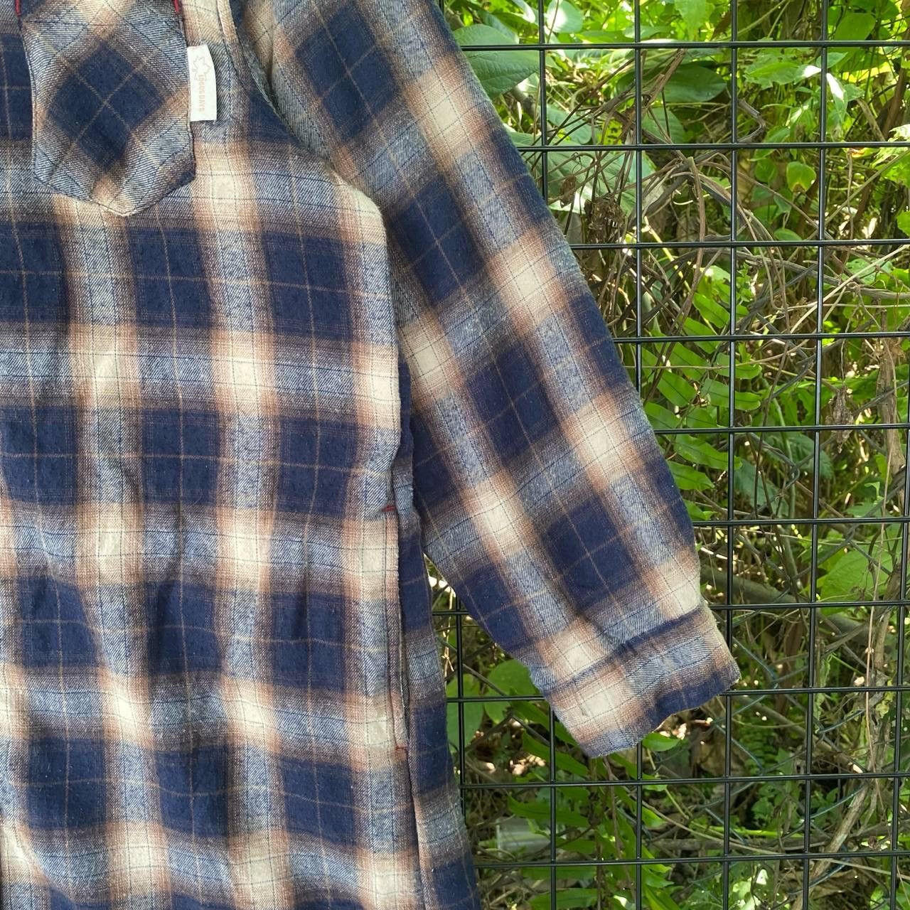 Flannel × Japanese Brand × Vintage Vintage Logos Shadow Plaid Flanel Jacket Size L / US 10 / IT 46 - 4 Thumbnail