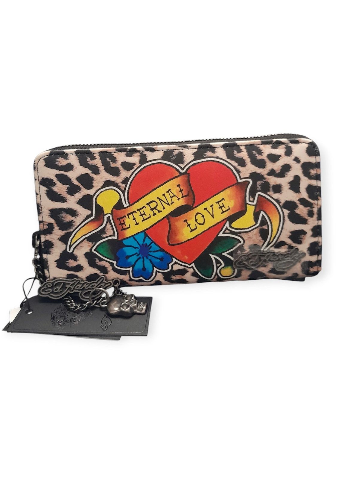 Ed Hardy Ed Hardy Y2K Leopard Eternal Love Tattoo Wristlet Zip Wallet Size ONE SIZE - 1 Thumbnail
