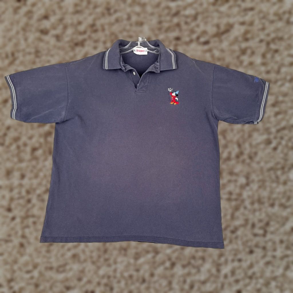 Disney VINTAGE Disney Polo Shirt Men Short Sleeve Blue XL Disney Mickey Mouse Polo, 100% Cotton, Button-Down, Logo Embroidered Mens Polo 90s Theme? Size US XL / EU 56 / 4 - 1 Thumbnail