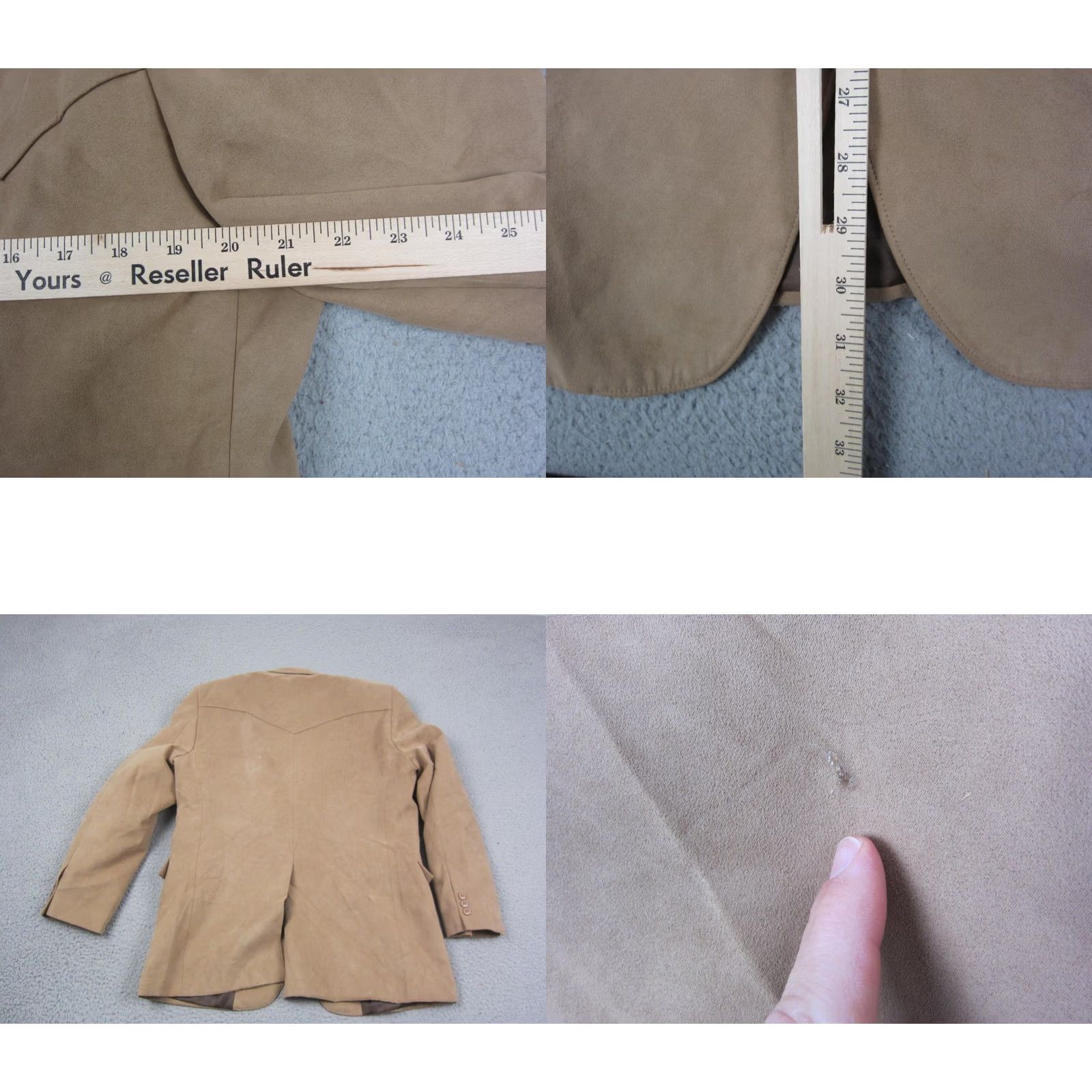 Velvet VINTAGE Circle S Jacket Mens 42R Brown Faux Suede Velvet Blazer 90s Blazer Mens 42 Brown 80s 90s Circle S Jacket Size 42R - 8 Thumbnail
