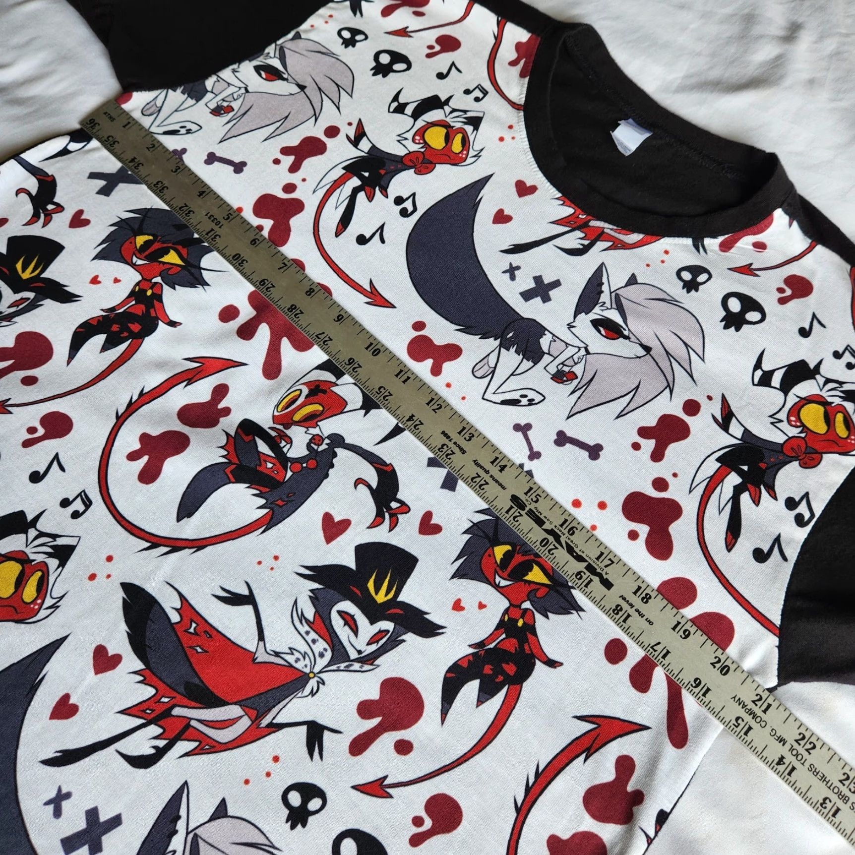 Vintage MONAG Helluva Boss All Over Print Front Crew Neck Graphic T-Shirt Tee Size US M / EU 48-50 / 2 - 5 Thumbnail