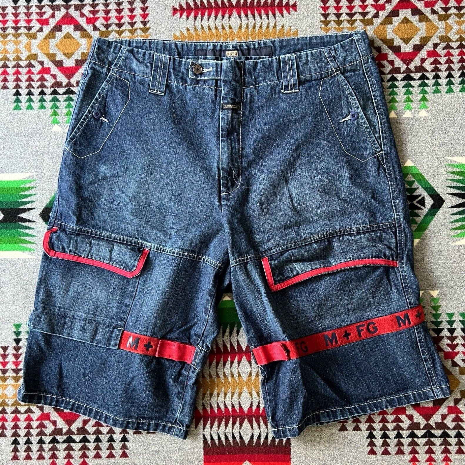 image of Vintage Marithe Francois Girbaud Shorts Denim Shuttle Tape Mfg Baggy Men’S 40 B9 in White, Men's