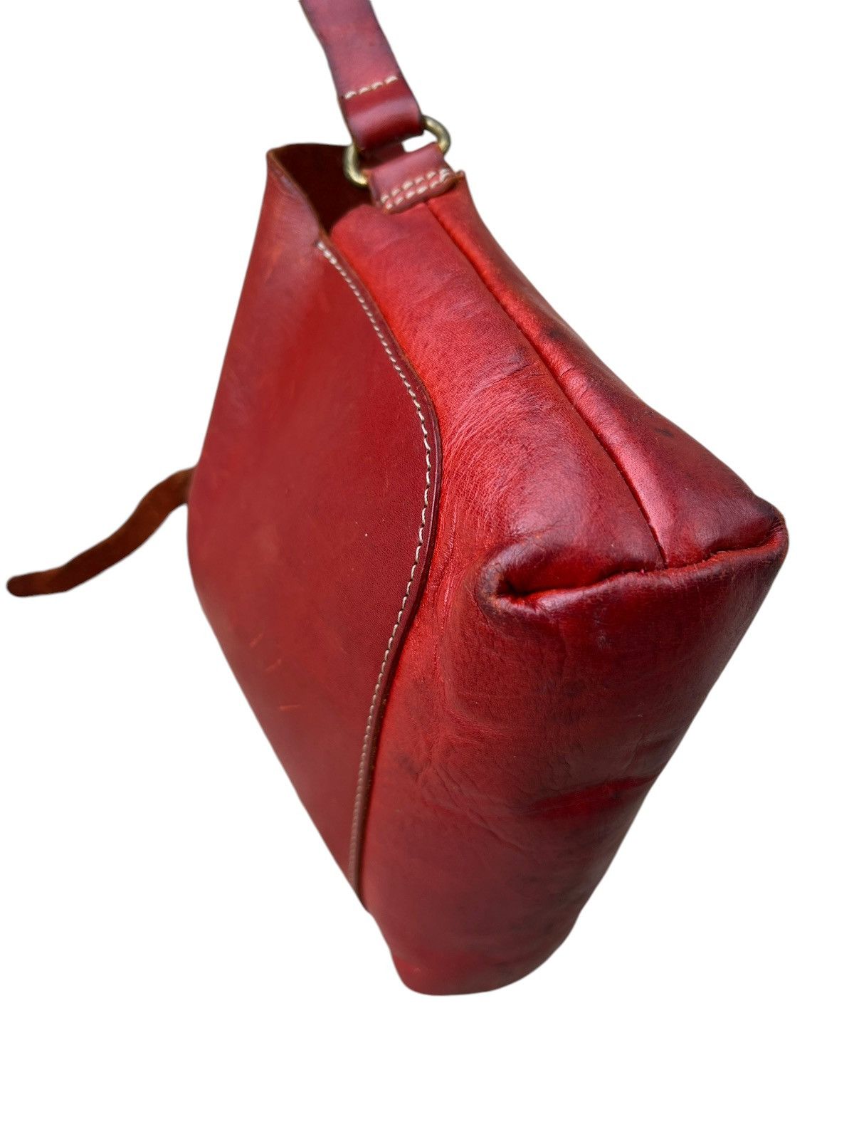 Leather Vintage Kissora Japan Fade Distress Patina Leather Sling Bag Size ONE SIZE - 18 Thumbnail