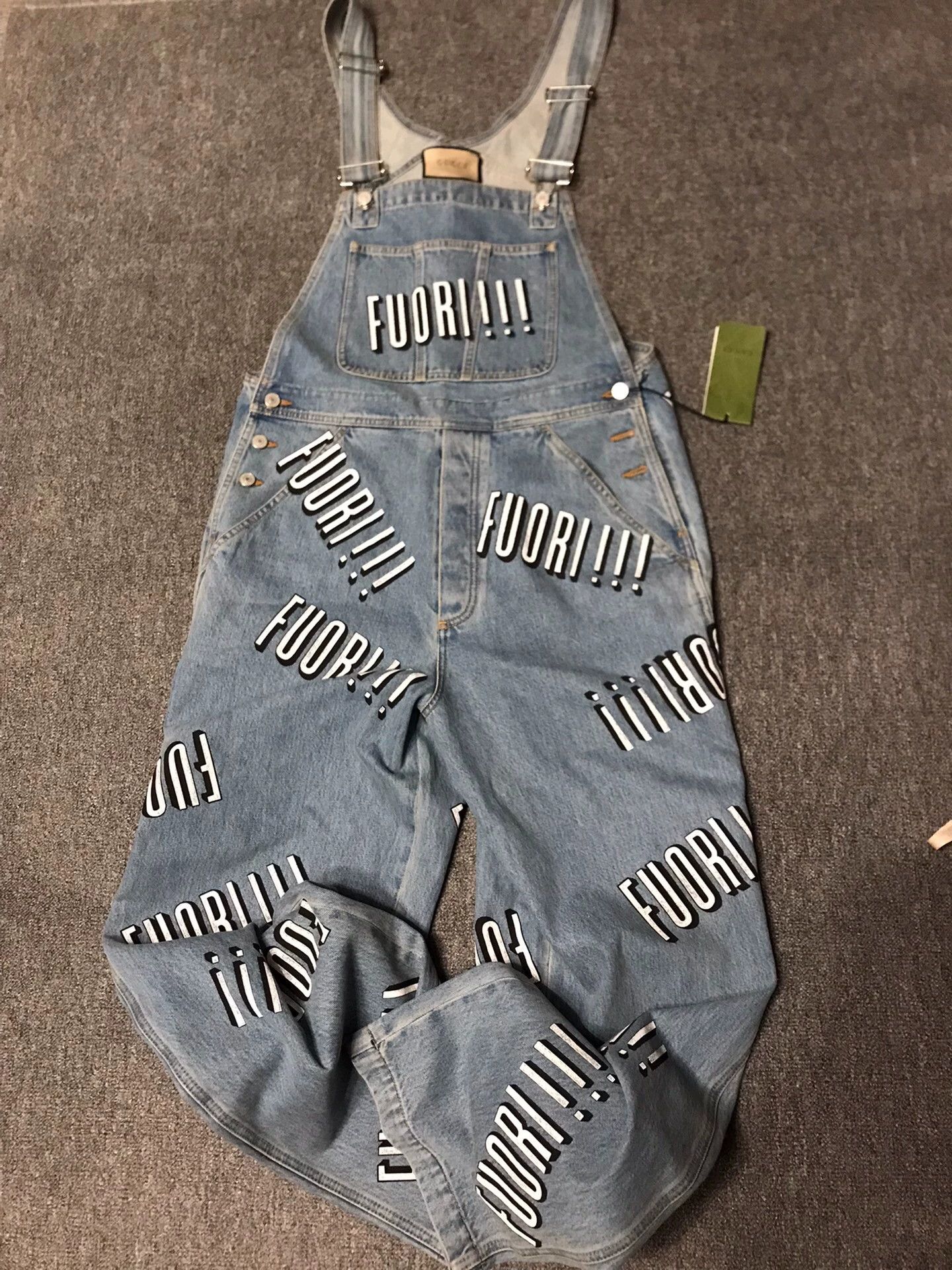 Gucci Gucci Runway Washed Logo Denim Overalls Size 24" / US 00 / IT 34 - 1 Thumbnail