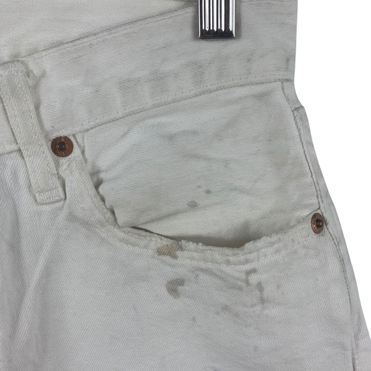 Levi's × Vintage Vintage LEVI’S lot 501 distressed white colour jeans Size 31" - 7 Thumbnail