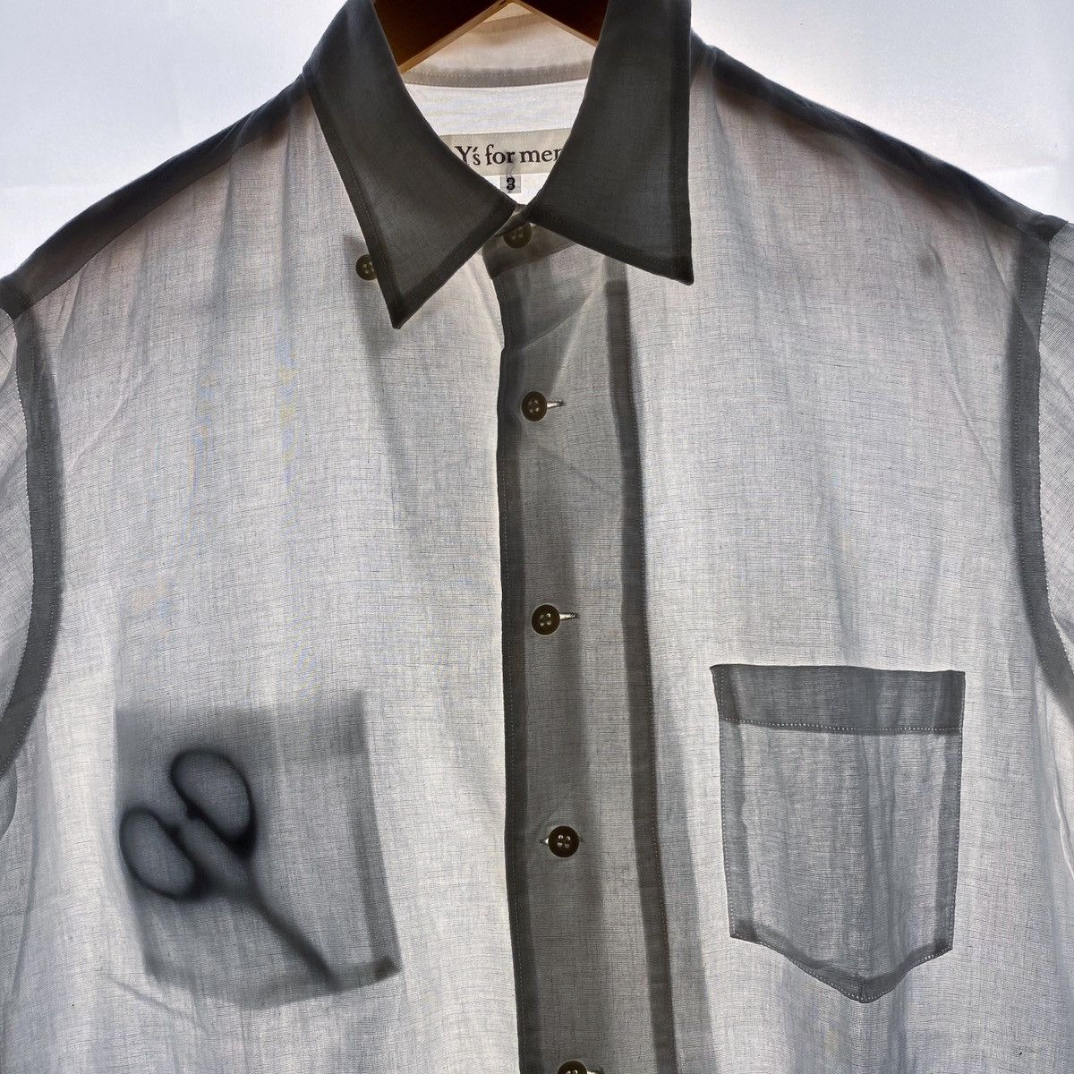 image of Yohji Yamamoto x YS Y's For Men Hidden Pocket Shirt in White (Size Large)