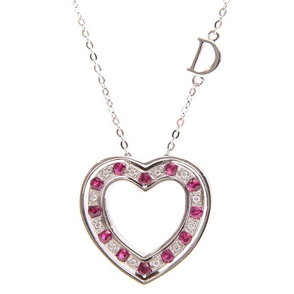 Other Other Damiani Belle Epoque Heart Diamond Ruby Necklace 750WG Metal Necklace in Great Condition Size ONE SIZE - 1 Thumbnail