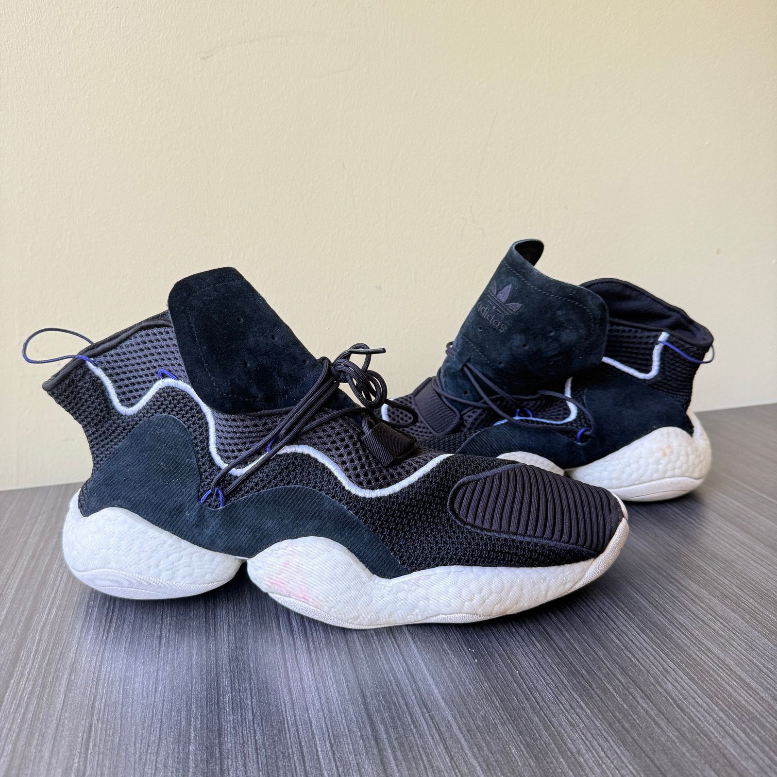 adidas Crazy BYW LVL Black White Basketball Shoes Split - Main Image