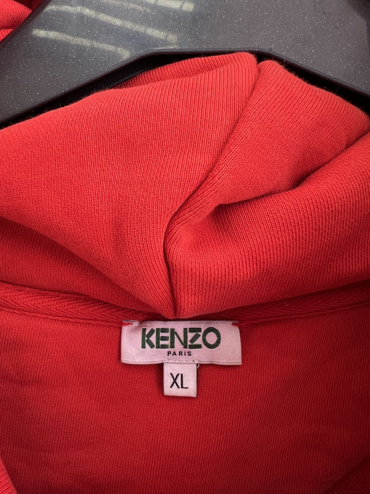 Kenzo × Vintage Vintage Kenzo Rose Logo Cotton Hoodie Size US XL / EU 56 / 4 - 7 Thumbnail