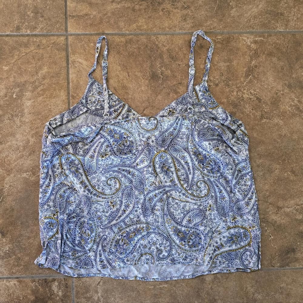 Old Navy Multicolored Paisley ON Cropped Blouse Size M / US 6-8 / IT 42-44 - 2 Thumbnail