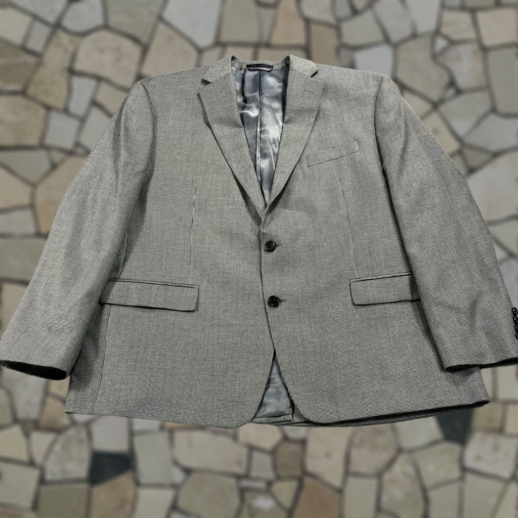 Ralph Lauren Lauren Ralph Lauren Blazer Men 48 Regular Gray Polyester Tweed Notch Lapel 2-Button Front Flat Front Jacket Single-Breasted Vintage No Size 48R - 1 Thumbnail