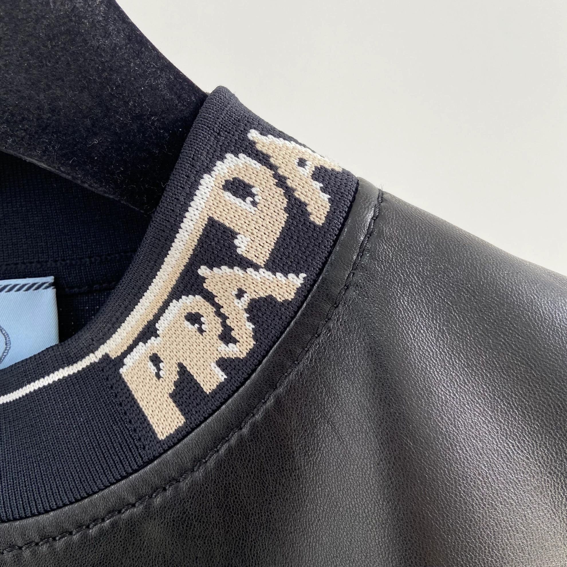 Prada Prada Leather Panel Crewneck Top Women's 36 Size XS / US 0-2 / IT 36-38 - 5 Thumbnail