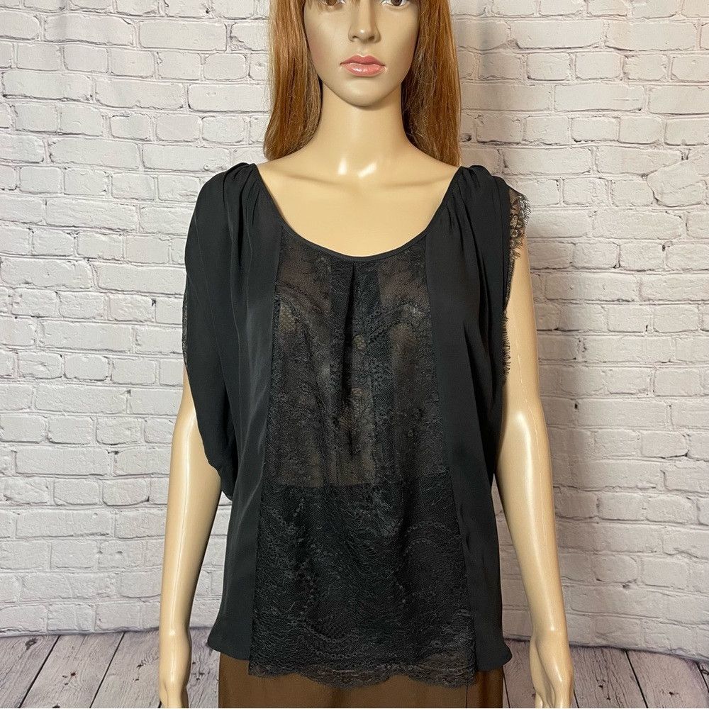 Joie Joie Versaille Black Silk Lace Blouse Size M Size M / US 6-8 / IT 42-44 - 3 Thumbnail