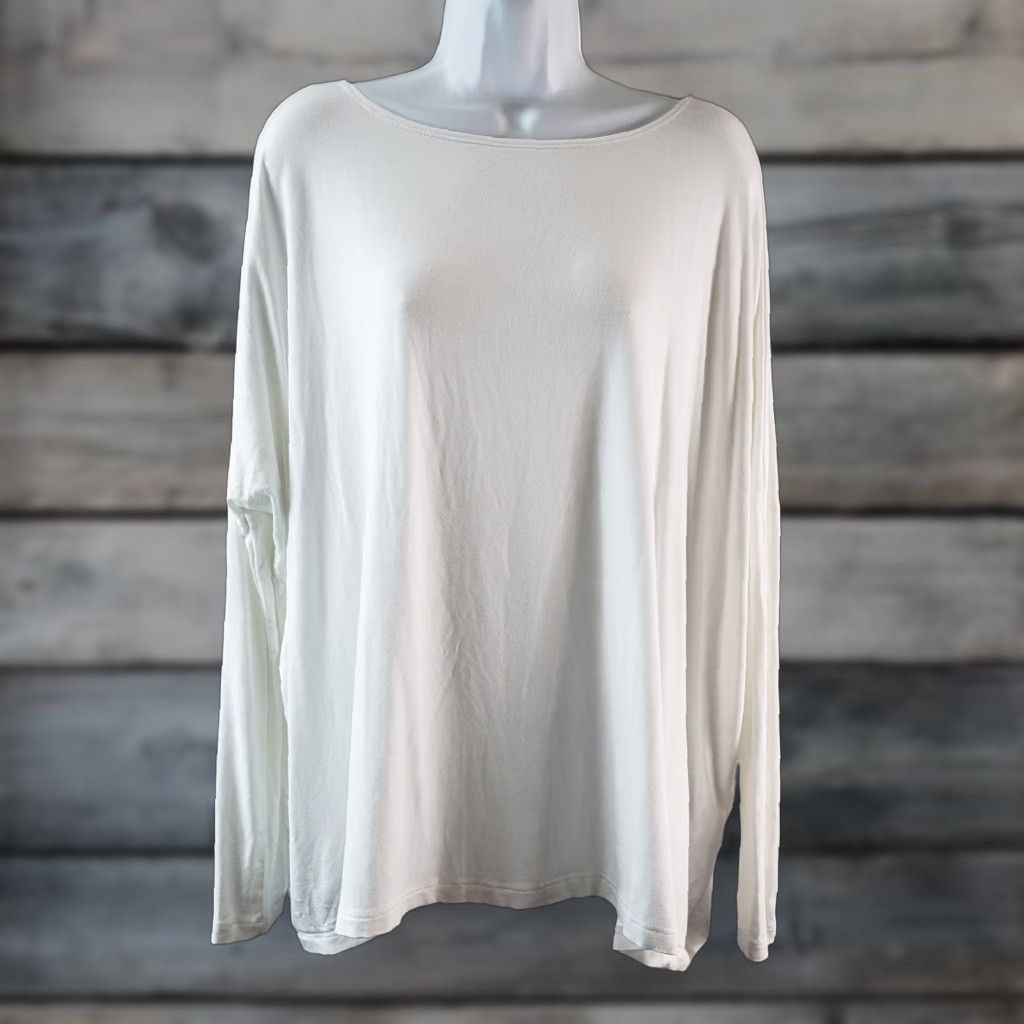 Vintage VINTAGE Hatch Womens The Longsleeve Tee Sz 1 Solid White Rayon Blend Oversized Size S / US 4 / IT 40 - 1 Thumbnail
