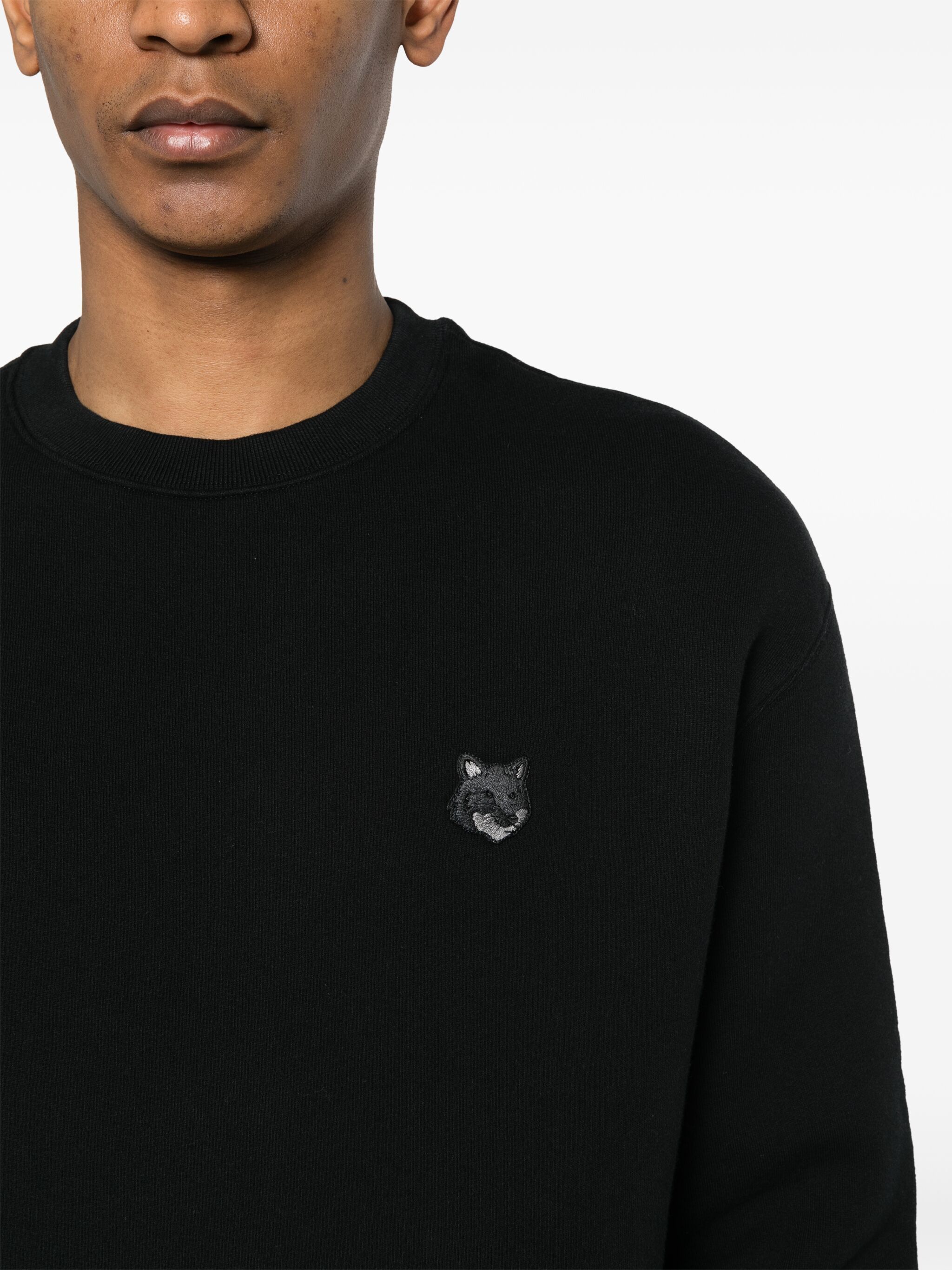 Maison Kitsune o1s22i1n1124 Bold Fox Head Wool Sweater in Black Size US M / EU 48-50 / 2 - 5 Thumbnail