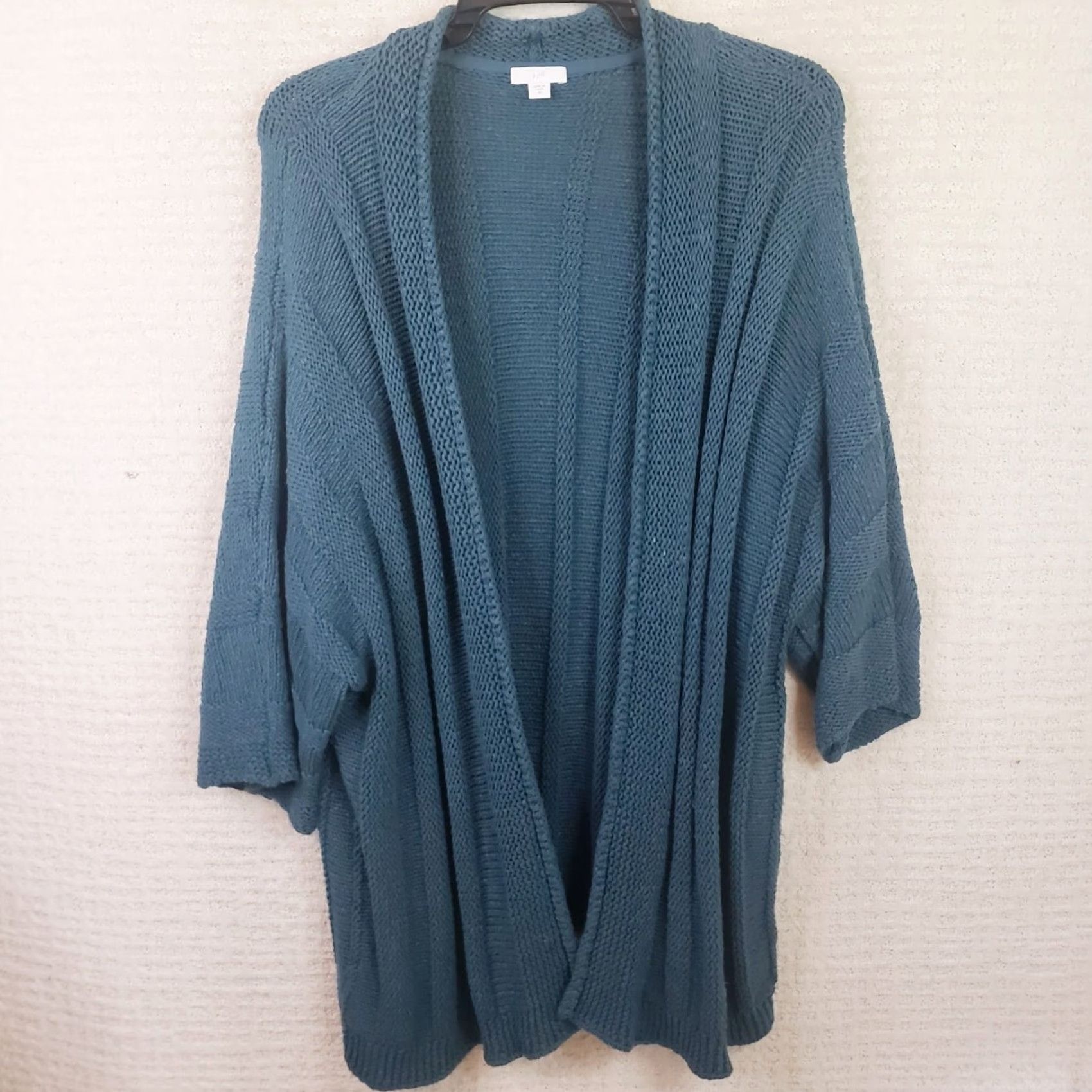 J. Jill J. Jill Cardigan Sweat er Open Front No Buttons XL Women Green Casual Business Party/Cocktail Knit Chunky-W vs? Size XL / US 12-14 / IT 48-50 - 2 Thumbnail