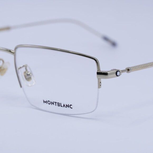 Montblanc 🕶️ New Montblanc MB0113O 004 Gold Eyeglasses 58mm Size ONE SIZE - 4 Thumbnail