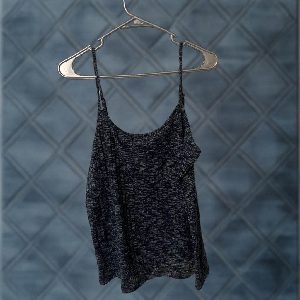 Loft LOFT Camisole Tank Women’s XL Blue Heather Print Multicolor Polyester Sleeveless Pullover Casual Travel Workwear Shirt Womens 90s? Size ONE SIZE - 1 Thumbnail