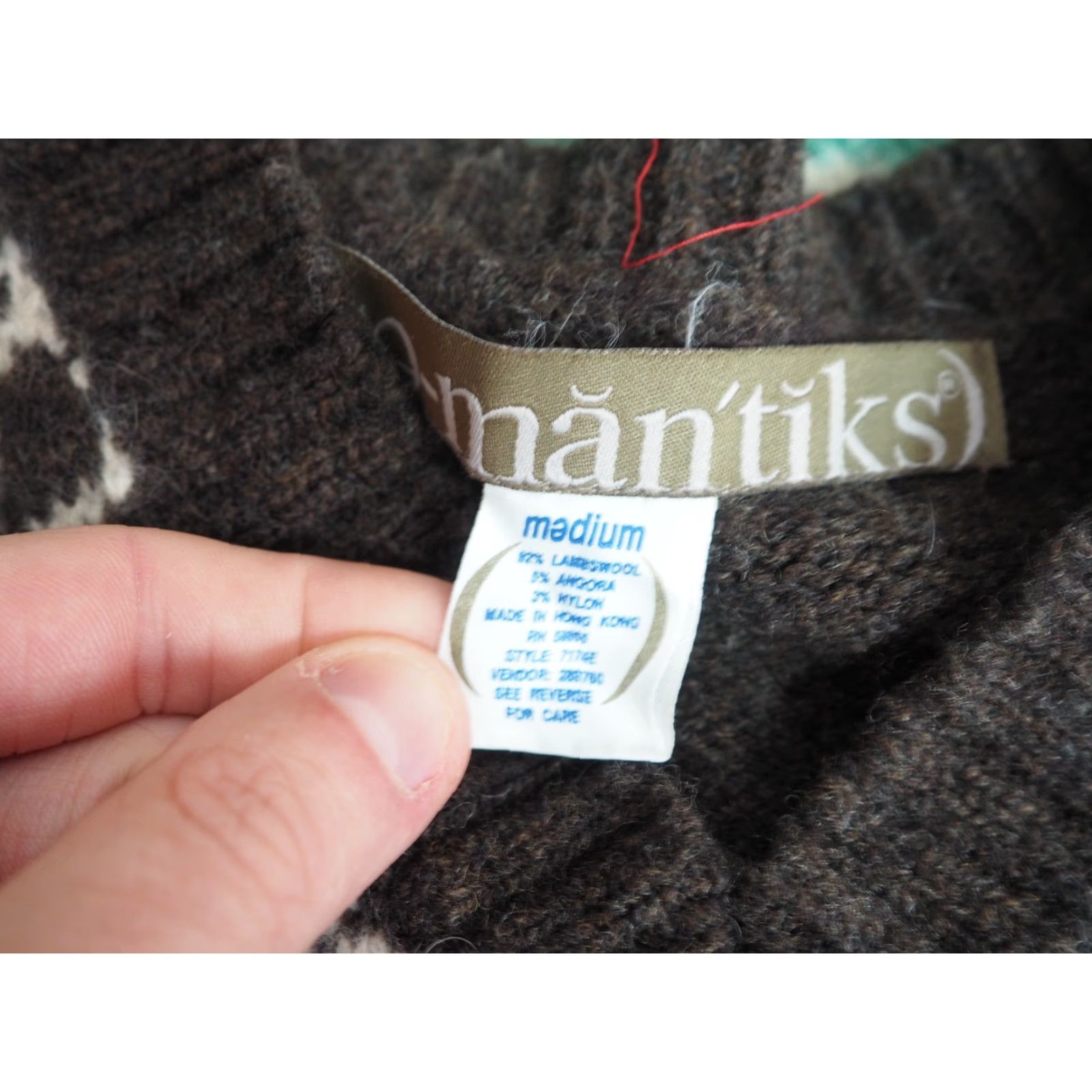 Vintage VINTAGE 90s Y2k 2000s Semantiks Lambswool Brown Cream Sweater Vest Womens M Size M / US 6-8 / IT 42-44 - 5 Thumbnail