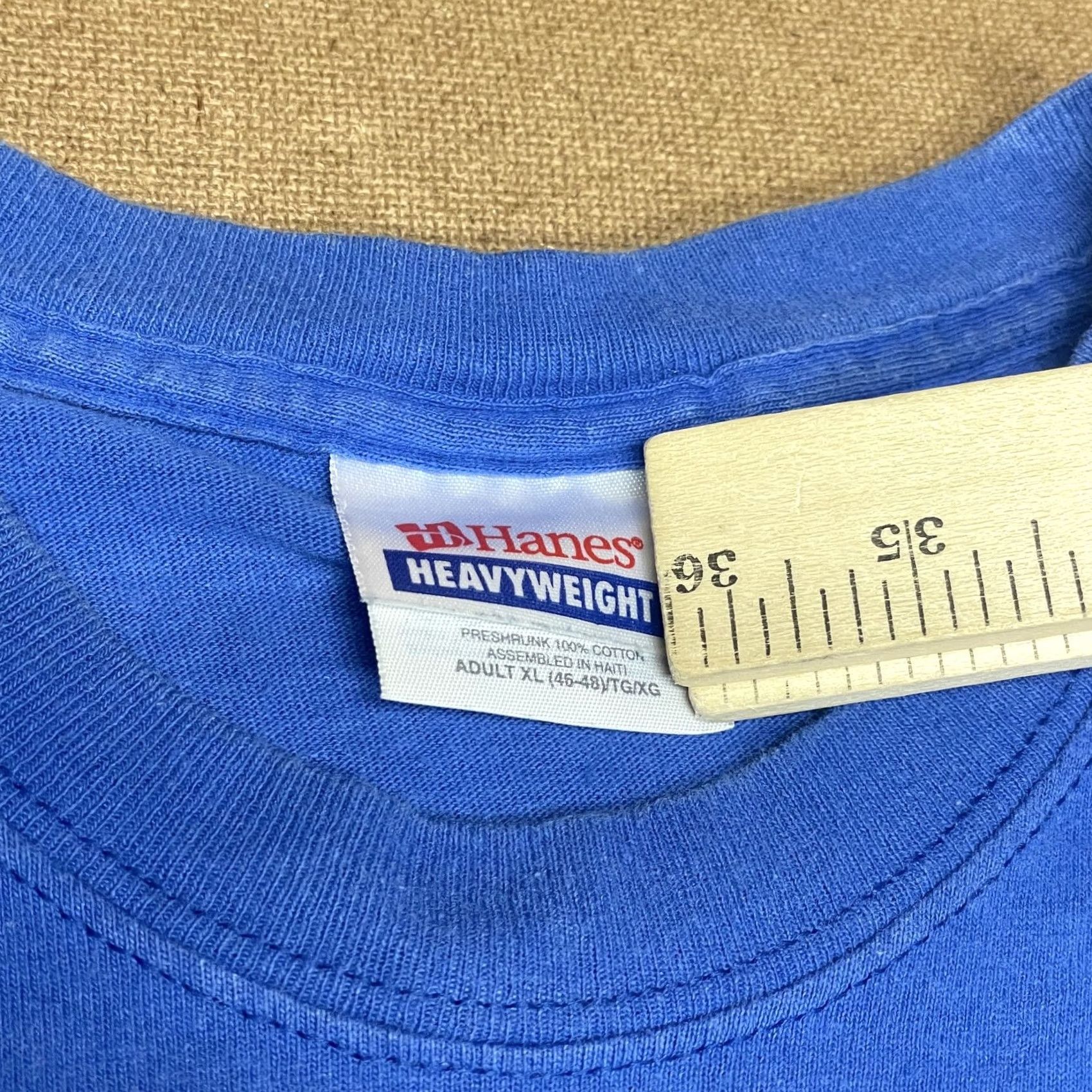 Hanes VINTAGE Hanes Heavyweight Shirt Mens XL Blue Patriotic Bald Eagle American Flag Freedom Shirt Mens XL Blue Size US XL / EU 56 / 4 - 5 Thumbnail