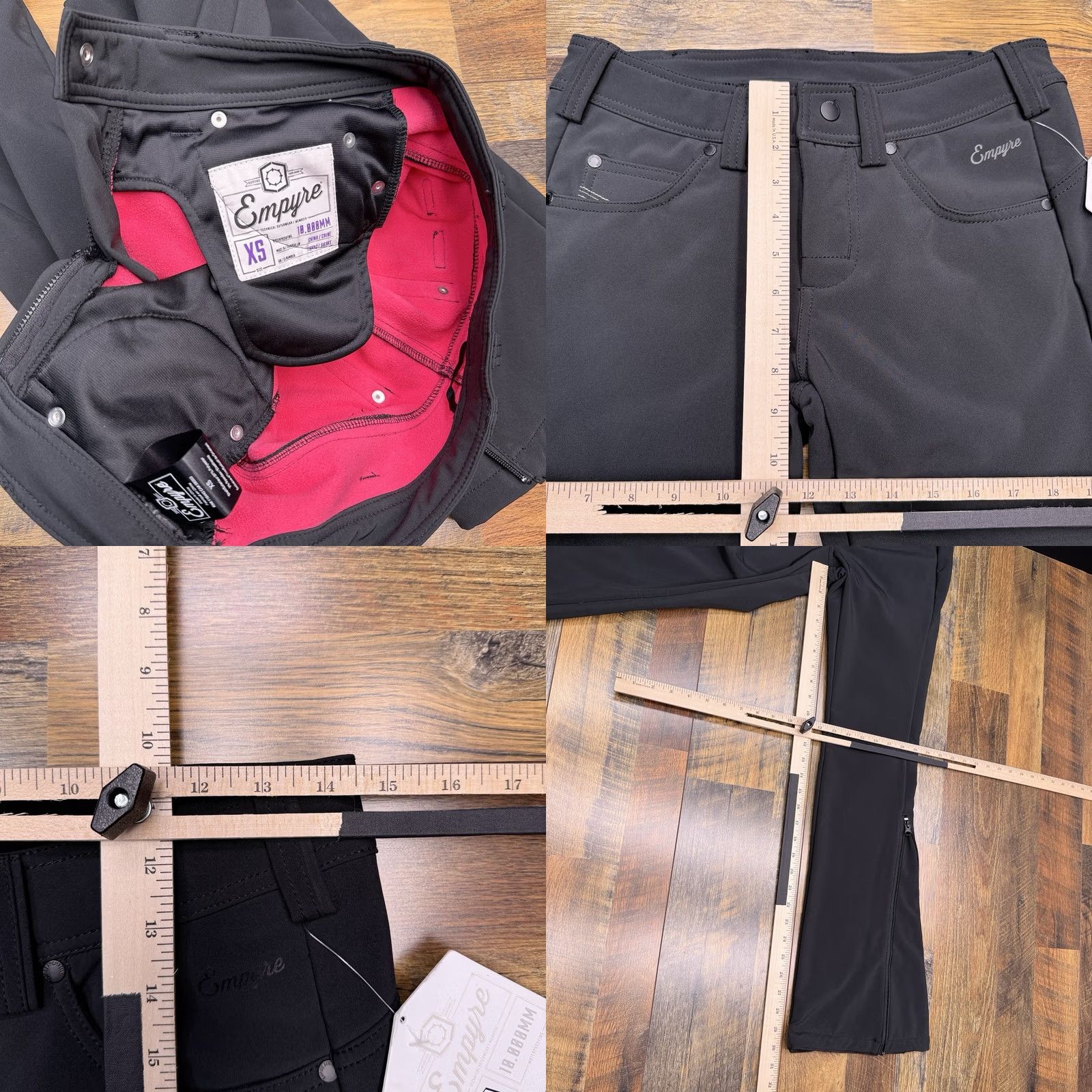 Empyre Empyre Skyline Pants Womens XS Black Softshell Stretch Zip Logo Outdoor Hiking Casual Travel Winter Spring Fall Regular Ready Size 26" / US 2 / IT 38 - 8 Thumbnail