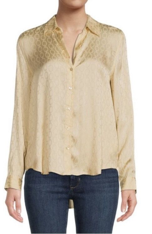 L'AGENCE L'AGENCE Holly Chain-Print Silky Collared Blouse Size S / US 4 / IT 40 - 4 Thumbnail