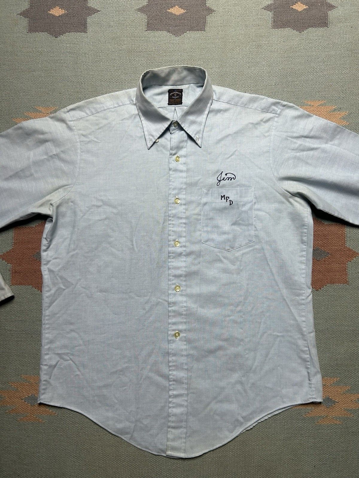 Vintage 60s button shirt Penney’s Towncraft chainstitch Oxford large Size US L / EU 52-54 / 3 - 2 Thumbnail