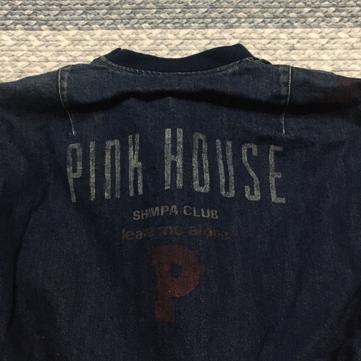 Pink House Distressed Pink House Denim Bomber Jacket Size US L / EU 52-54 / 3 - 7 Thumbnail