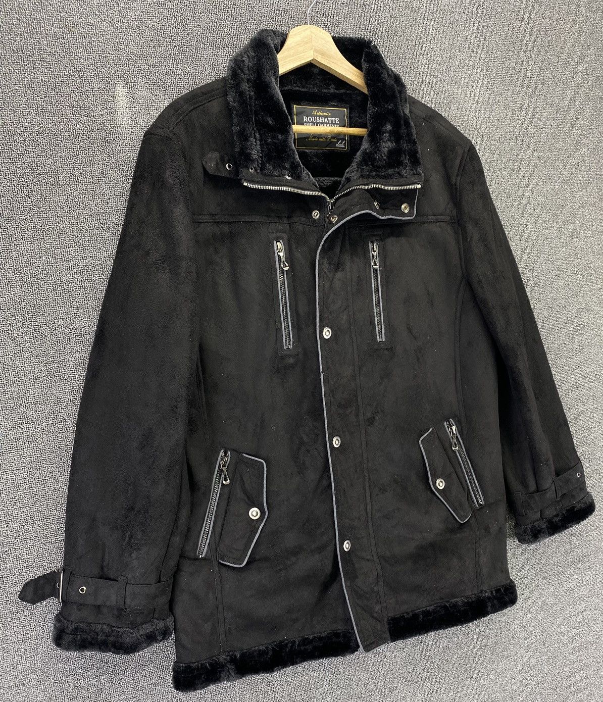 If Six Was Nine Vintage ROUSHATTE Shell Garments B3 Sherling Jacket Size US L / EU 52-54 / 3 - 2 Thumbnail