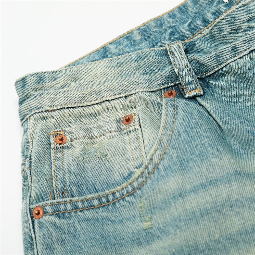 Japanese Brand × Jean Vintage distressed men's loose casual washed denim shorts Size US 32 / EU 48 - 5 Thumbnail