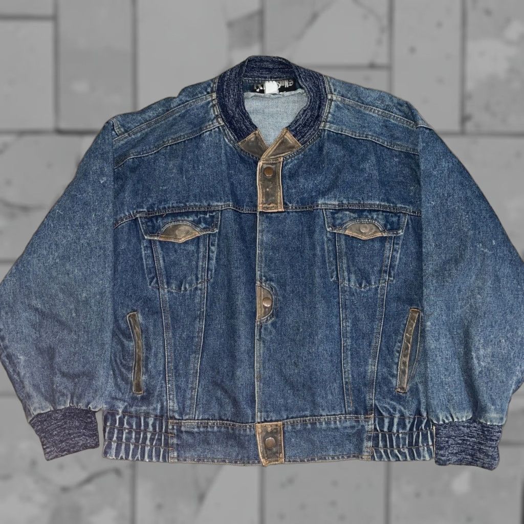 Vintage Expressions Blue Denim Snap Button Mens Jacket Large Size US L / EU 52-54 / 3 - 1 Thumbnail