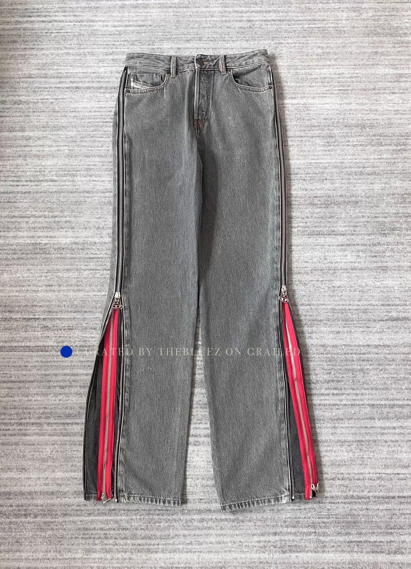 Diesel Deconstructed Flared Jeans with Side Zip Size US 29 - 1 Thumbnail
