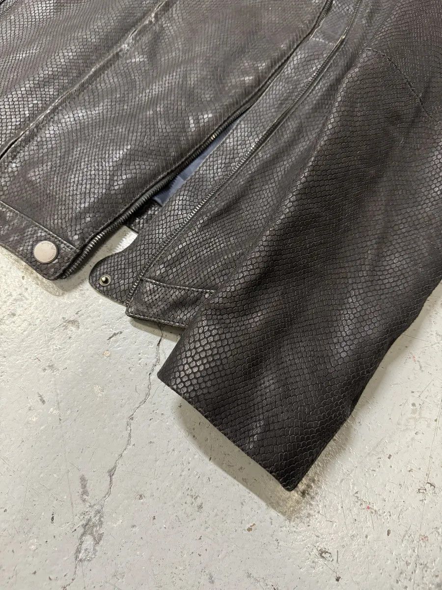 Emporio Armani SS2009 Emporio Armani Brown Snakeskin Effect Leather Multi Zips Jacket Size US S / EU 44-46 / 1 - 9 Thumbnail