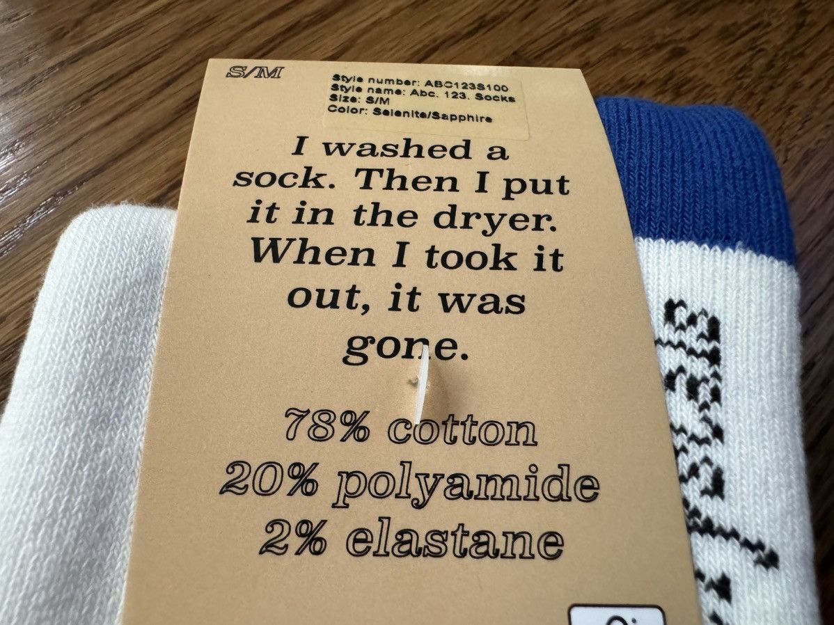 Advisory Board Crystals ITALY MADE ABC Socks White Blue ABC. 123 Cream Size ONE SIZE - 9 Thumbnail