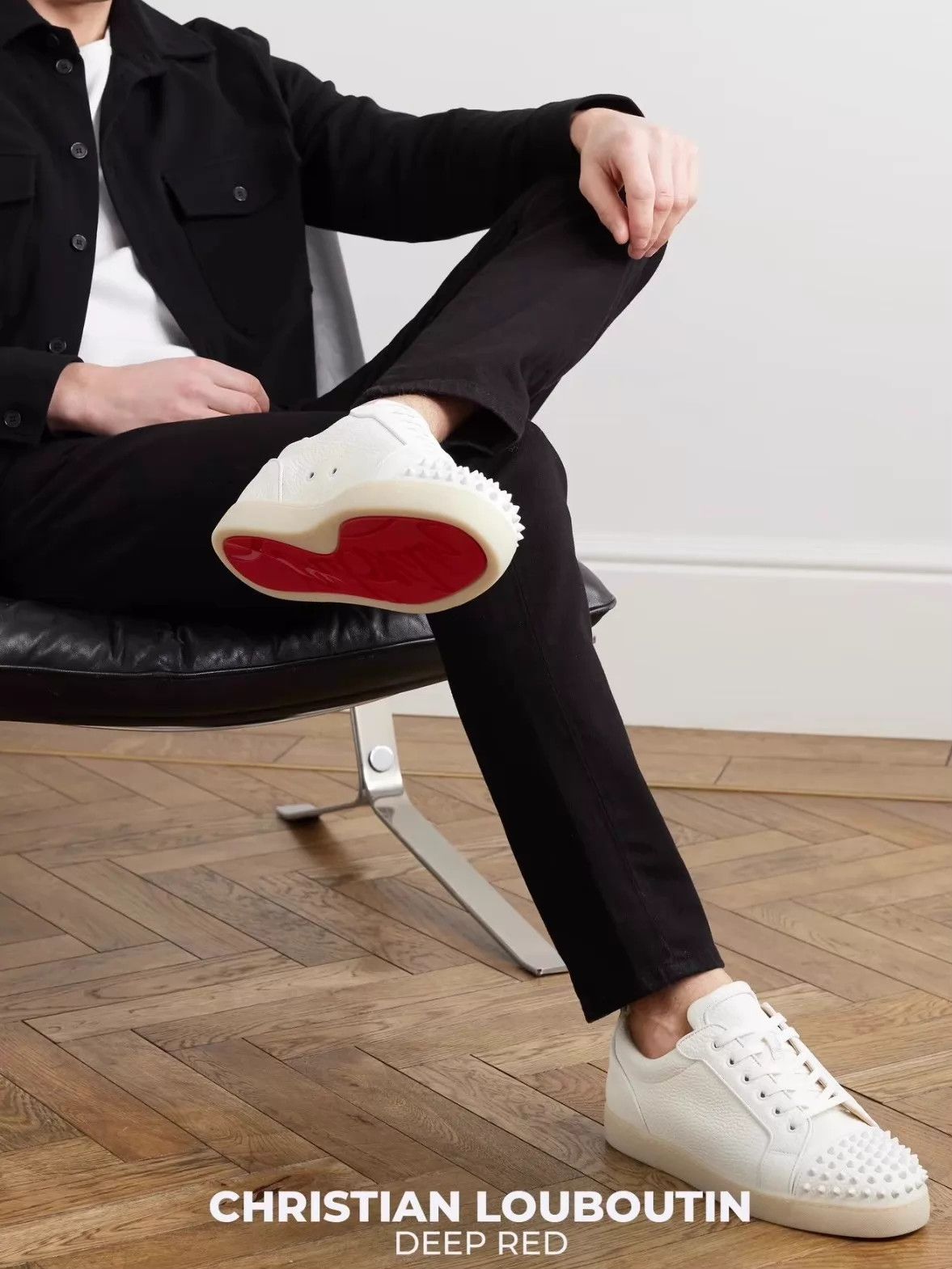 Christian Louboutin Christian Louboutin White Leather Studded 36 Sneakers Size US 5.5 / IT 35.5 - 9 Thumbnail