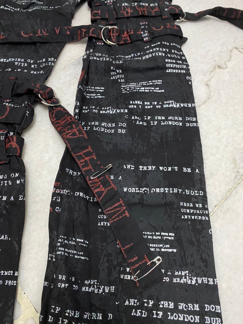 Japanese Brand VINTAGE H.ANARCHY FULL PRINT BONDAGE PUNK PANTS RARE Size US 28 / EU 44 - 5 Thumbnail