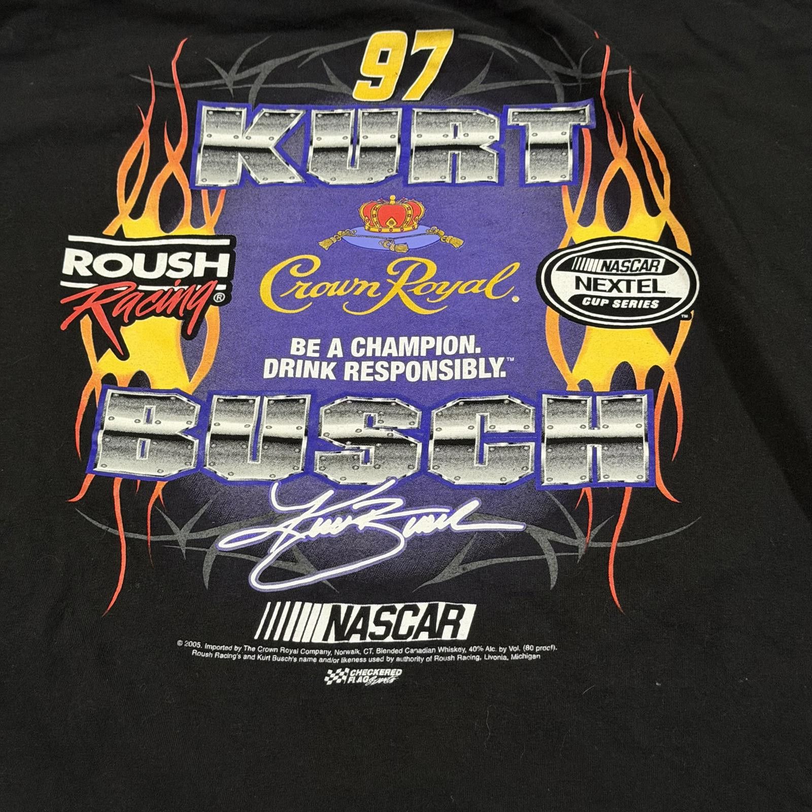 Other Vintage Y2K Nascar Kurt Busch Crown Royal Racing Shirt Size US XL / EU 56 / 4 - 4 Thumbnail