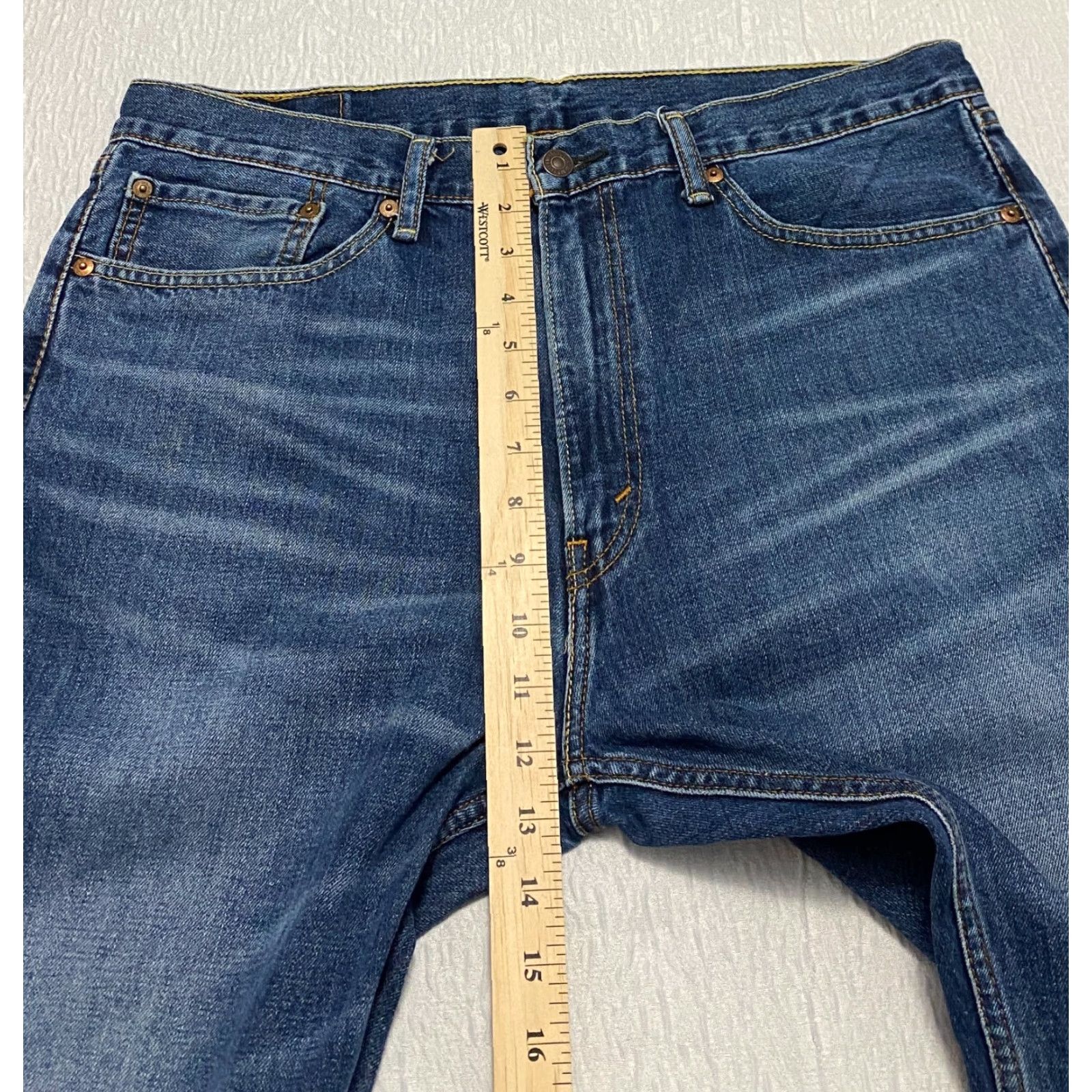 Levi's Levi's 505 Regular Fit Jeans Men 36x30 Blue Denim Grunge Size US 36 / EU 52 - 7 Thumbnail